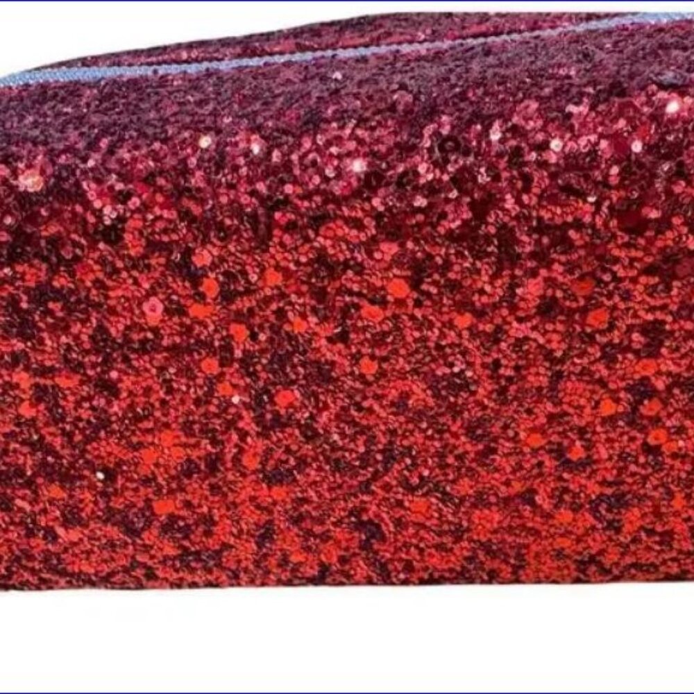 YBF Glittery Red Zip Pouch Art Pencils / MakeUp Bag / Stationery Supplies - NWOT - Picture 2 of 14